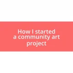 How I started a community art project