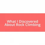 What I Discovered About Rock Climbing